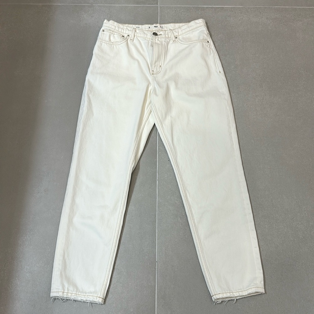 MNG White Denim Mom Jeans Size 6